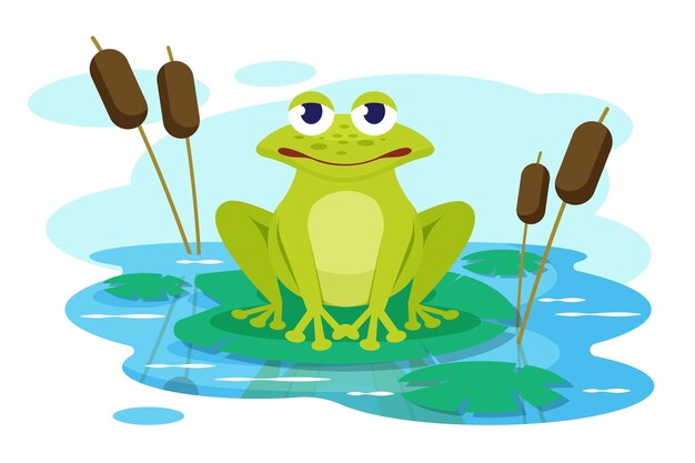 Flat design frog illustrated