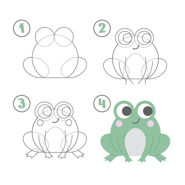 Flat design frog illustrated