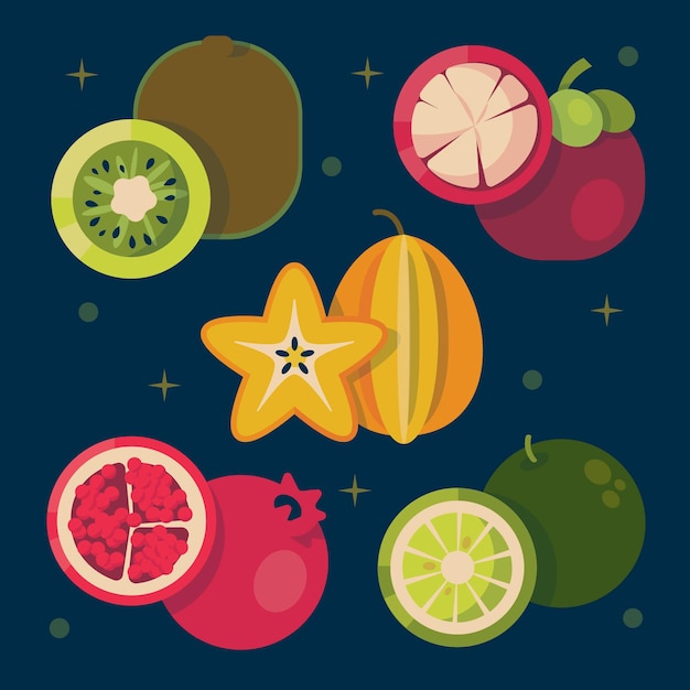 Flat design fruit collection