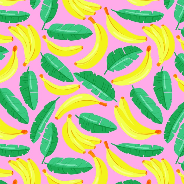 Free vector flat design fruit and floral pattern illustration