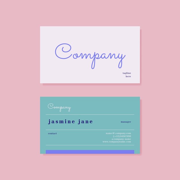 Flat design full side color business card