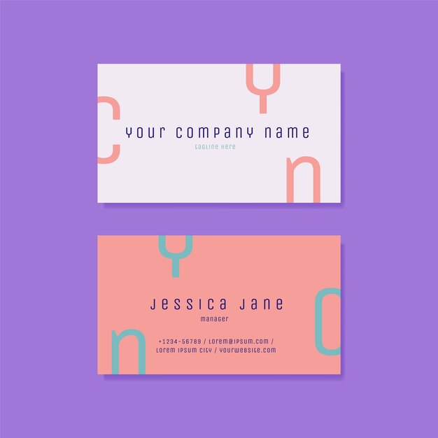 Flat design full side color business card