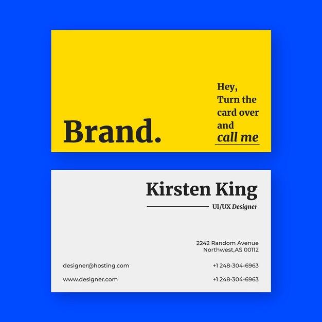 Flat design full side color business card