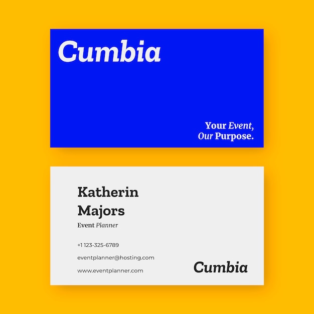 Flat design full side color business card