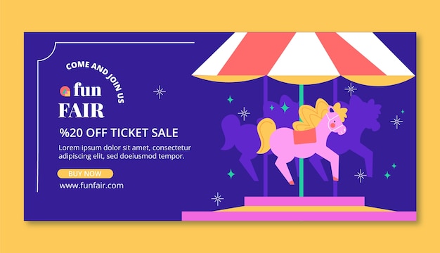 Free vector flat design fun fair sale banner