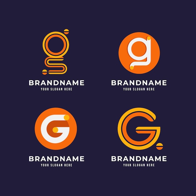 Free vector flat design g letter logo collection