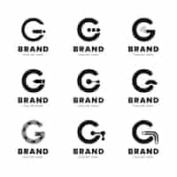 Free vector flat design g letter logos set