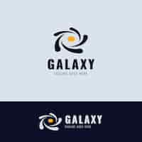 Бесплатное векторное изображение Плоский дизайн шаблона логотипа galaxy