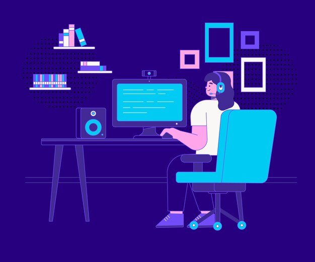 flat design gamer room