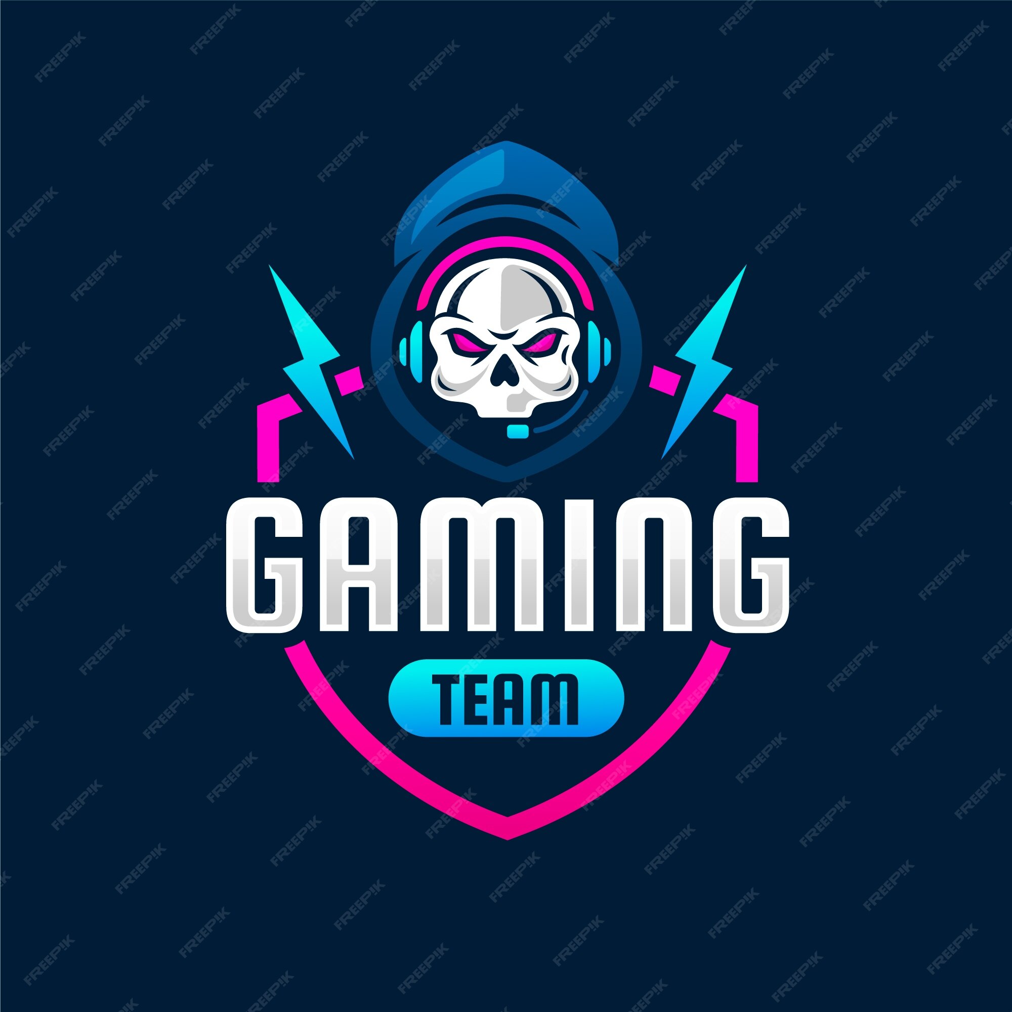 Free Vector  Flat design gaming logo