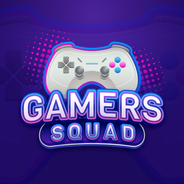 Бесплатное векторное изображение Плоский дизайн игрового логотипа