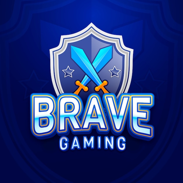 Flat design gaming logo