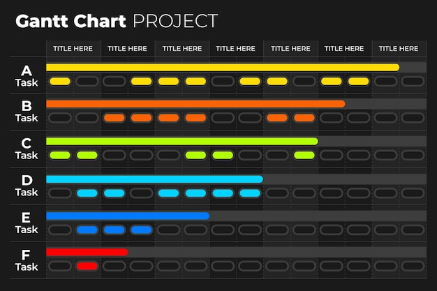 Vettore gratuito modello di diagramma di gantt design piatto