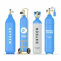 Free vector flat design gas cylinder illustration set