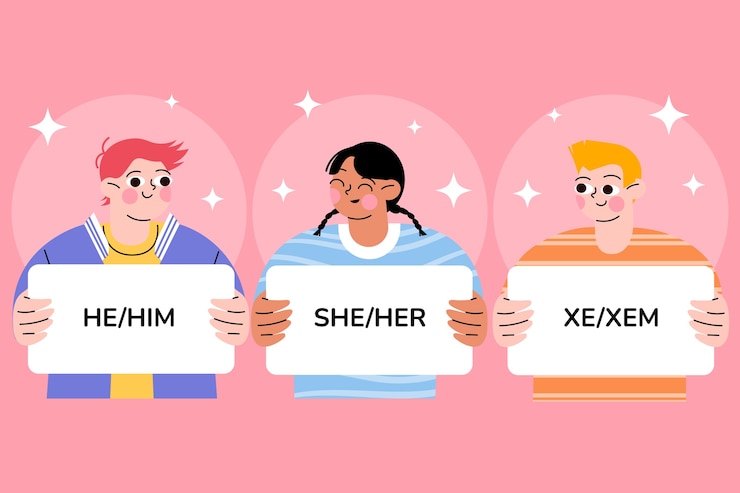 무료 Vector 평면 디자인 성별 대명사 그림
