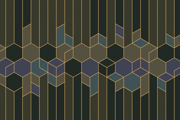 Flat design geometric art deco background