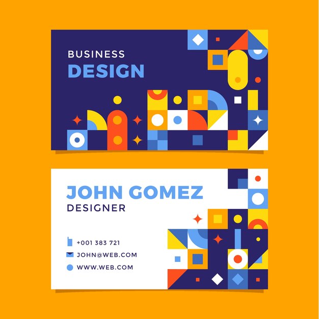 Flat design geometric business card template