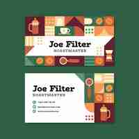 Free vector flat design geometric business card template