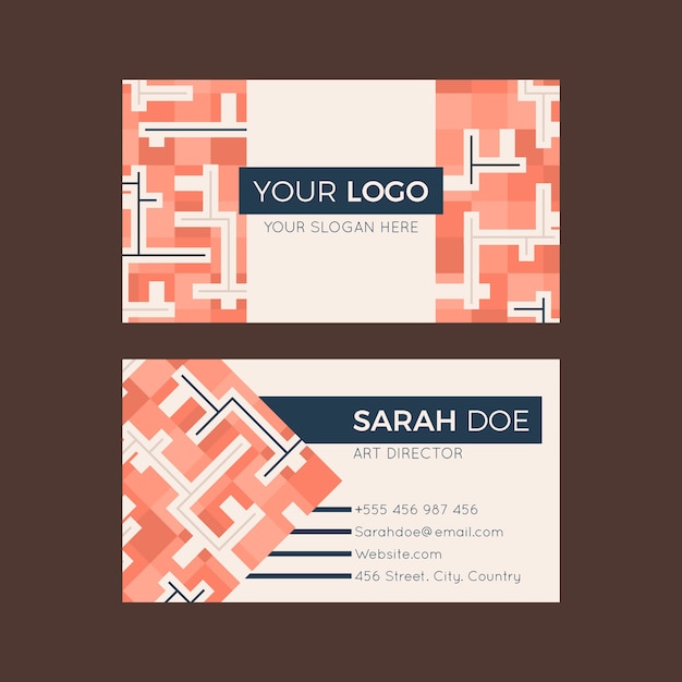 Free vector flat design geometric business card