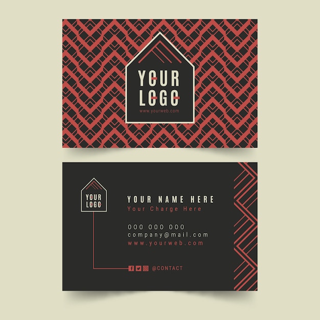 Flat design geometric business card