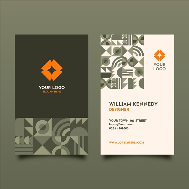 Flat design geometric business card