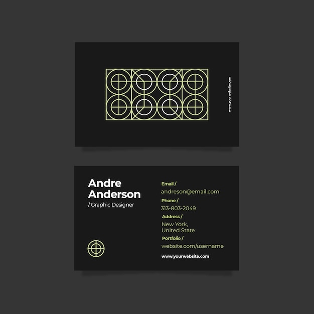 Flat design geometric business card