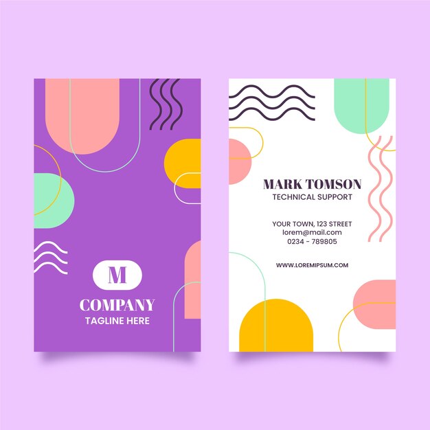 Flat design geometric business card