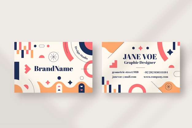 Flat design geometric business card