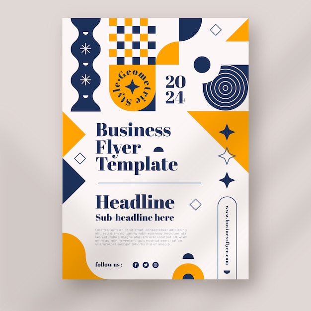 Free vector flat design geometric business flyer