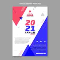 Free vector flat design geometric fitness annual report