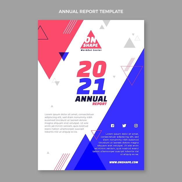 Flat design geometric fitness annual report