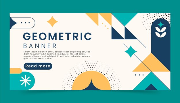 Free vector flat design geometric horizontal banner