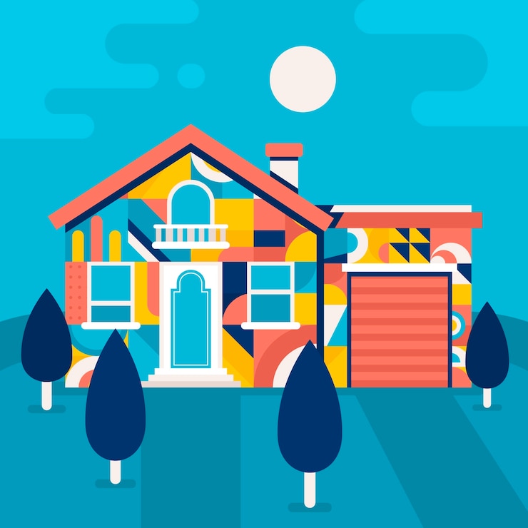 무료 Vector 평면 디자인 기하학적 그림