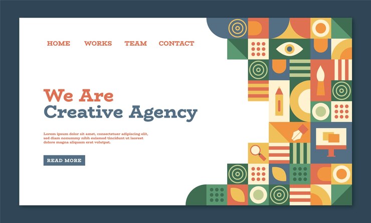 Free Vector flat design geometric landing page template