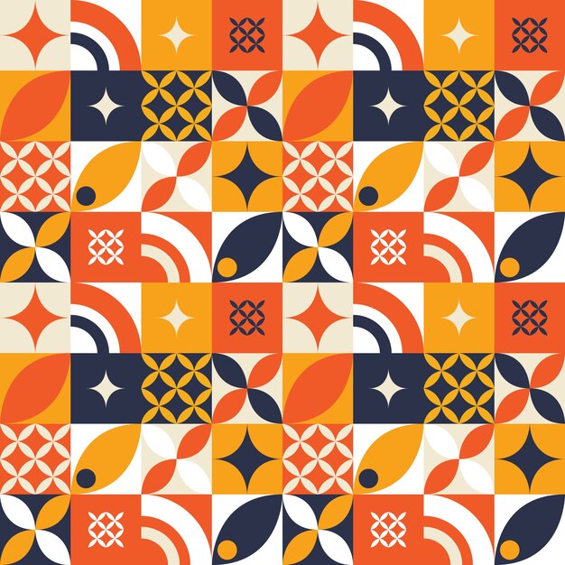 Flat design geometric mosaic pattern design