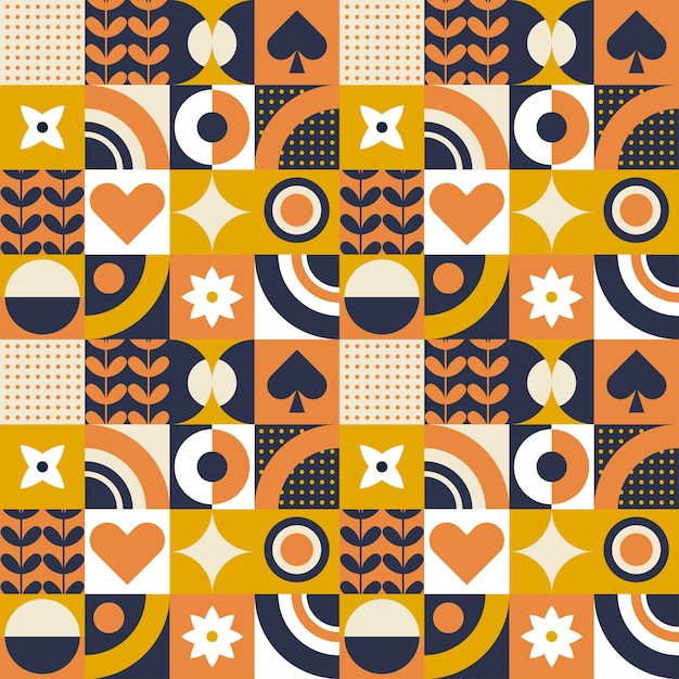 Free vector flat design geometric mosaic pattern design