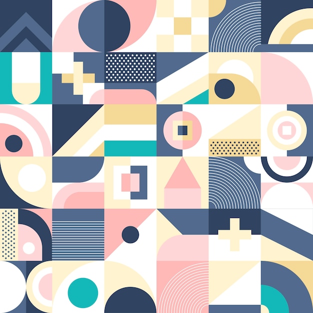 Flat design geometric mosaic pattern