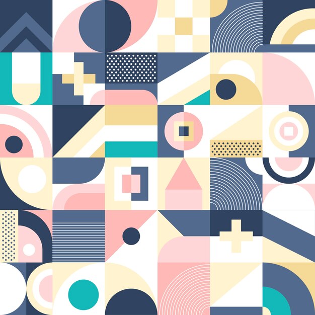 Flat design geometric mosaic pattern