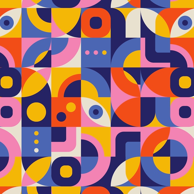 Free vector flat design geometric and mosaic pattern