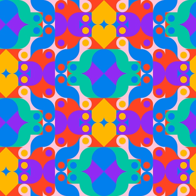 Free vector flat design geometric and mosaic pattern