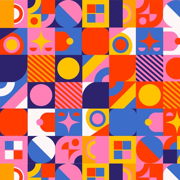 Flat design geometric mosaic pattern