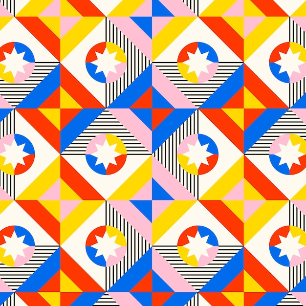 Free vector flat design geometric mosaic pattern