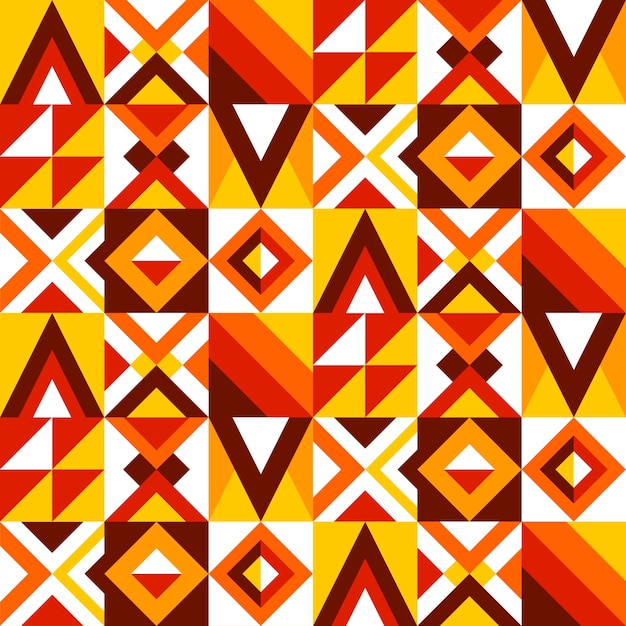 Free vector flat design geometric motif pattern