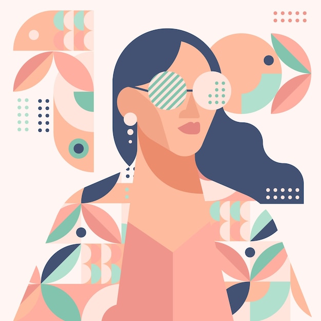 Flat design geometric pattern illustration