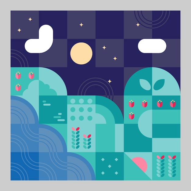 Flat design geometric pattern illustration