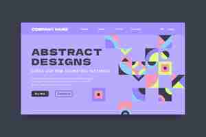 Free vector flat design geometric pattern landing page