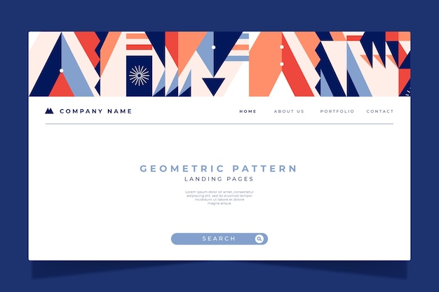 Free vector flat design geometric pattern landing page