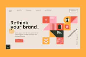 Free vector flat design geometric pattern landing page