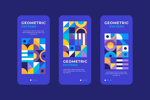 Modello di design mobile con motivo geometrico design piatto