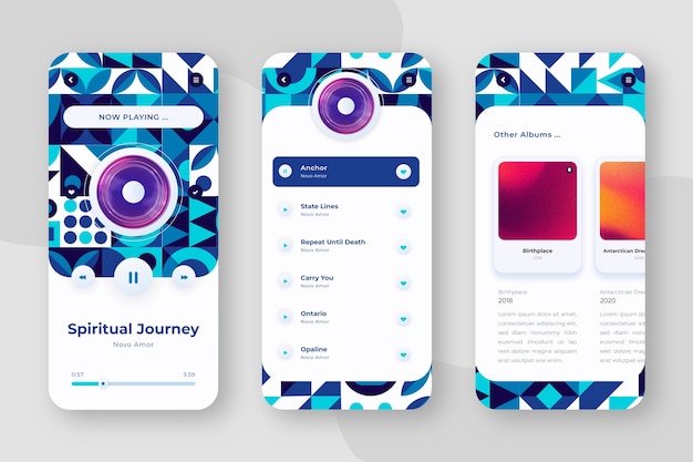 Free vector flat design geometric pattern mobile design template